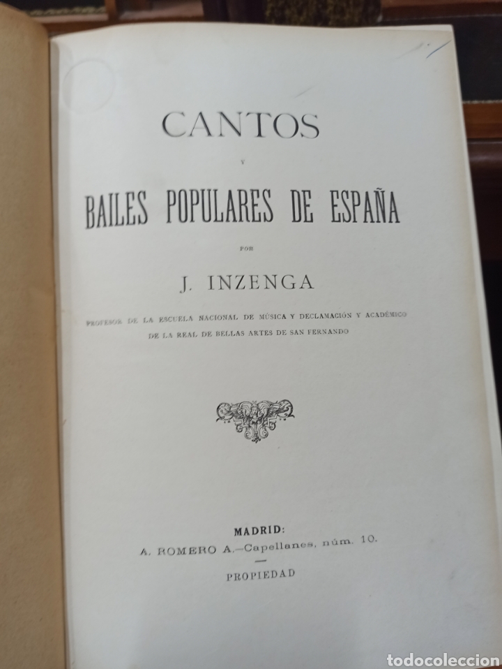 Partituras musicales: INZENGA: CANTOS Y BAILES POPULARES DE ESPAÑA Galicia Valencia Murcia Todo lo publicado 1888 1ª edic - Foto 2 - 335954468