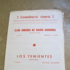 Partituras musicales: CLUB AMIGOS DE RADIO ANDORRA. PASODOBLE - MARCHA. MARTIN ALONSO. LOS TENIENTES. MANUEL CELDRAN.. Lote 340094203