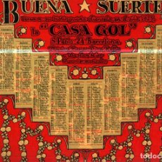 Partituras musicales: PASODOBLE BUENA SUERTE PUBLICIDAD CASA GOL BARCELONA (1924). Lote 345888693