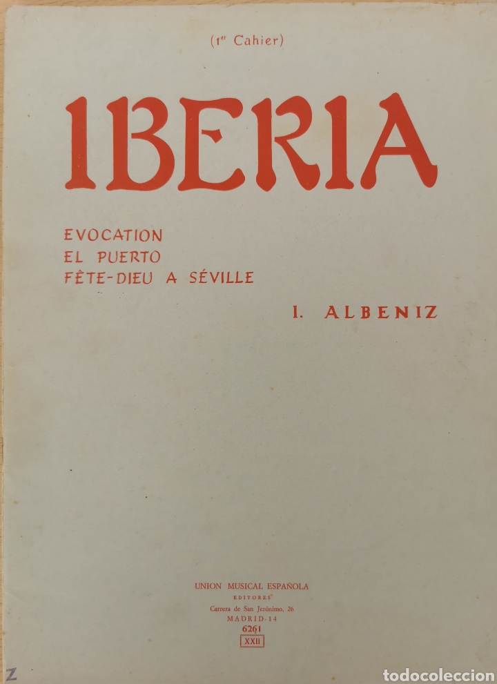 Partituren: IBERIA. I. ALBENIZ