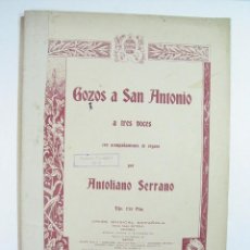 Partitions Musicales: GOZO A SAN ANTONIO. ANTOLIANO SERRANO.. Lote 347710178