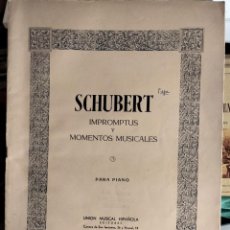 Partituras musicales: SCHUBERT. IMPROMPTUS Y MOMENTOS MUSICALES PARA PIANO