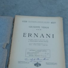 Partituras musicales: GIUSEPPE VERDI - ERNANI - DRAMA LÍRICO EN 4 ACTOS - PIANOFORTE SOLO - ED. RICORDI - 1ª REPRES. 1844