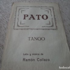 Partituras musicales: PATO. TANGO. MÚSICA Y LETRA DE RAMÓN COLLAZO