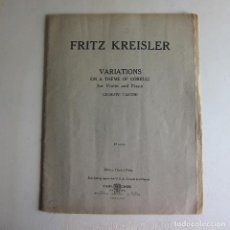 Partituras musicales: GIUSEPPE TARTINI. VARIATIONS ON A THEME OF CORELLI - FRITZ KREISLER (CARL FISCHER) PARTITURA. Lote 358042220