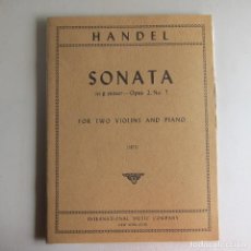 Partituras musicales: HANDEL - SONATA. SITT (INTERNATIONAL MUSIC COMPANY) PARTITURA. Lote 360441205