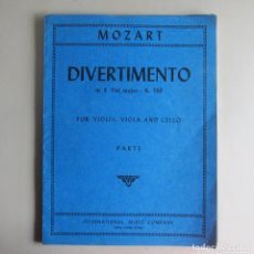 Partituras musicales: MOZART - DIVERTIMENTO. PARTS (INTERNATIONAL MUSIC COMPANY) PARTITURA. Lote 360441425