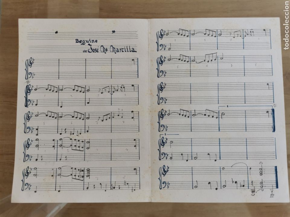 Musical scores: CP partitura Beguine. Jos&eacute; Maria Marcilla. Oviedo (Asturias)