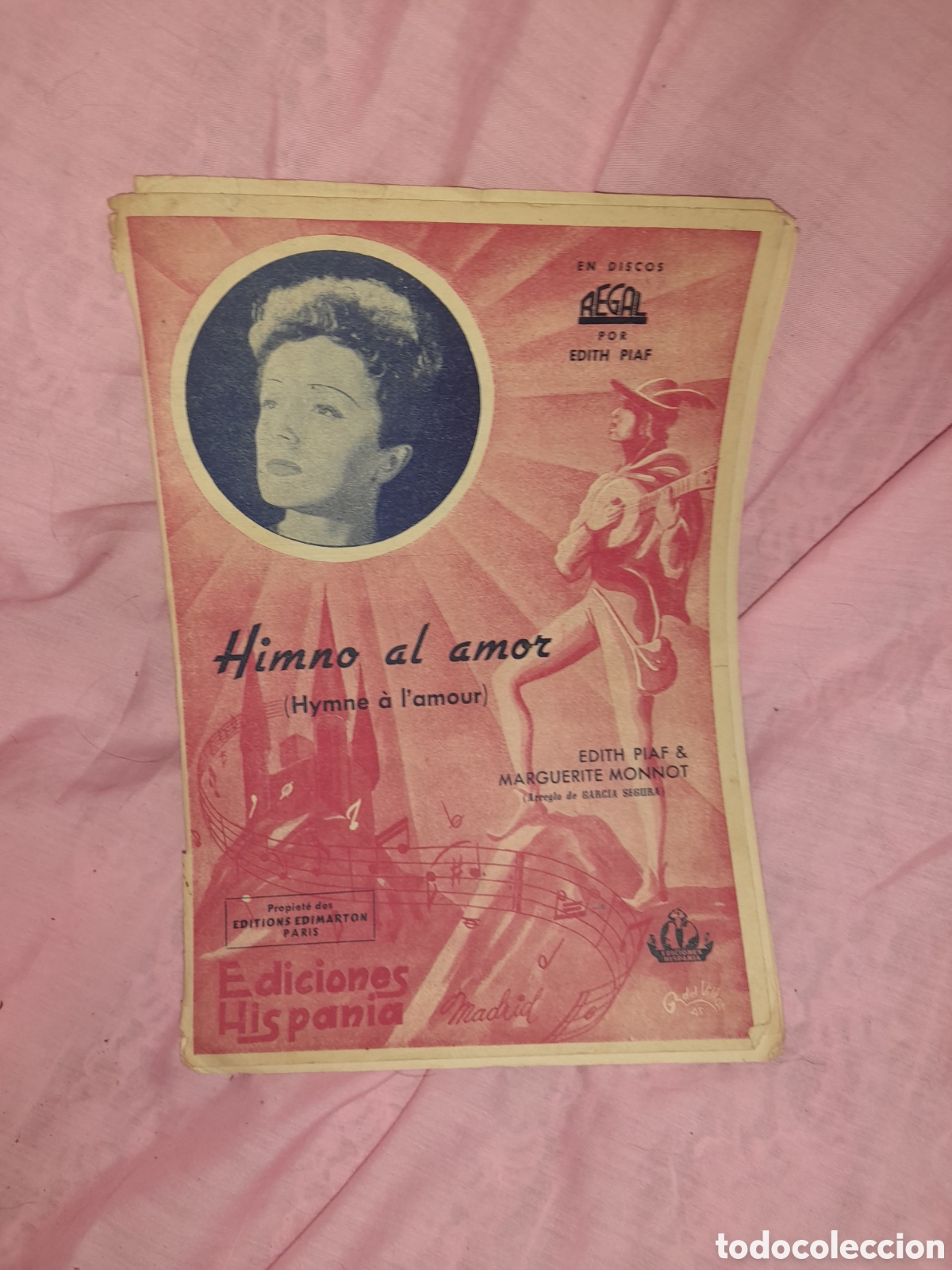 Partituras musicais: PARTITURA HIMNO AL AMOR EDITH PIAF MARGUERITE MONNOT GARCIA SEGURA EDICIONES HISPANIA UNICA ?