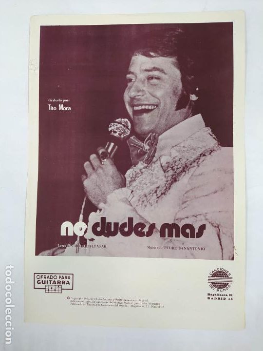 Partituras musicais: PARTITURA NO DUDES M&Aacute;S. CHOLO BALTASAR. PEDRO SANANTONIO. TDKR48