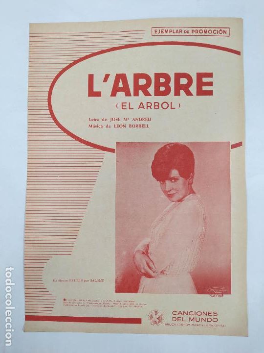 Partituras musicais: PARTITURA L'ARBRE. EL ARBOL. SALOM&Eacute;. JOS&Eacute; M&ordf; ANDREU. LEON BORRELL. TDKR48