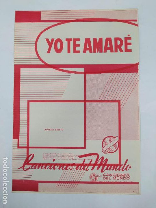 Partituras musicais: PARTITURA YO TE AMAR&Eacute;. JOAQU&Iacute;N PRIETO. TDKR48