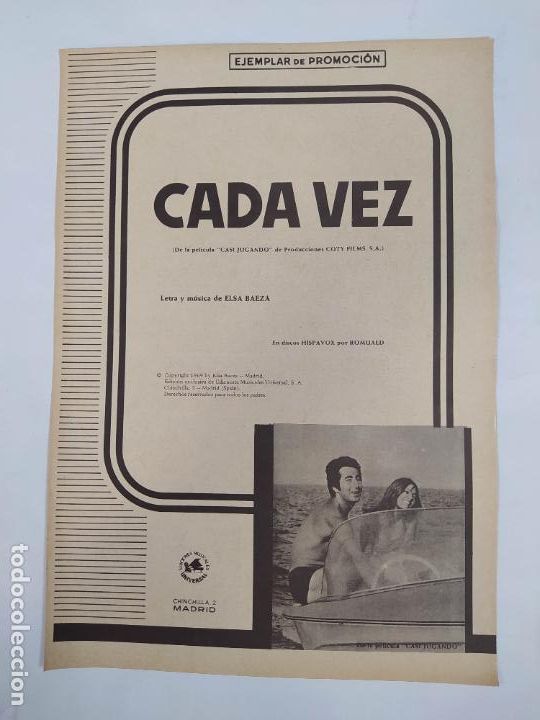 Partituren: PARTITURA CADA VEZ. ELSA BAEZA. ROMUALD. TDKR49