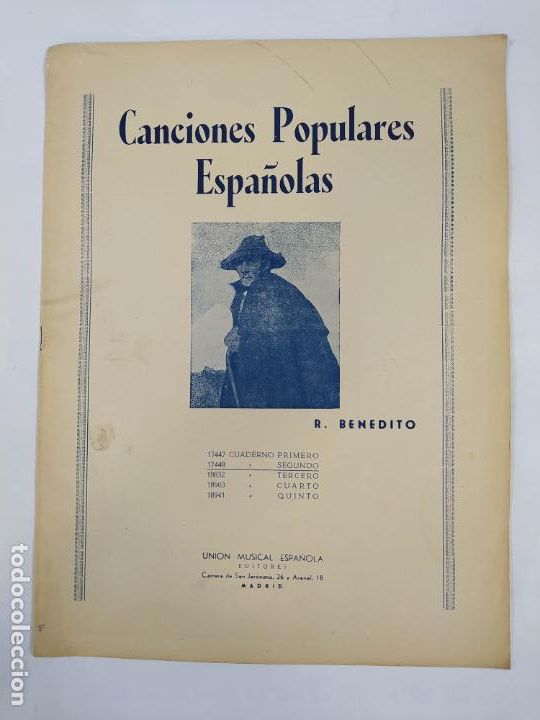 Partituren: PARTITURA CANCIONES POPULARES ESPA&Ntilde;OLAS. R. BENEDITO. UNI&Oacute;N MUSICAL ESPA&Ntilde;OLA. TDKR49