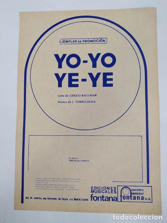 Partituren: PARTITURA YO-YO YE-YE. KINITA. CHOLO BALTASAR. J. TORREGROSA. TDKR49