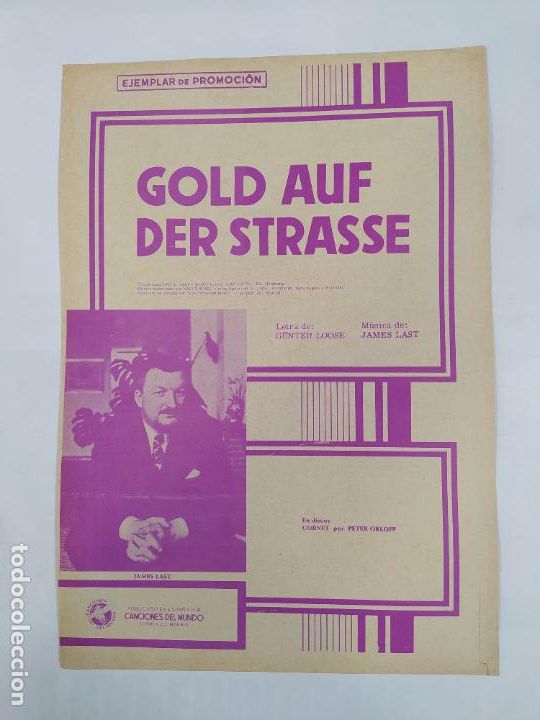 Partiture musicali: PARTITURA GOLD AUF DER STRASSE. PETER ORLOFF. LETRA DE GUNTER LOOSE. TDKR34