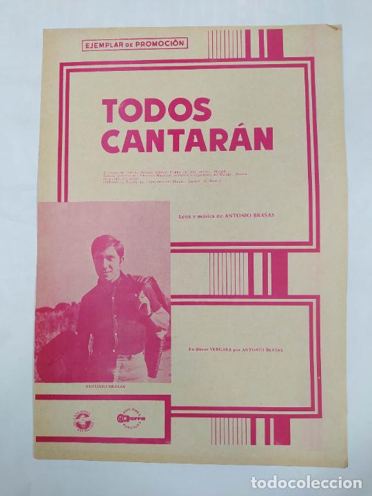 Musical scores: PARTITURA TODOS CANTAR&Aacute;N. ANTONIO BRASAS. TDKR14