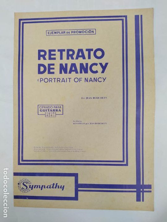 Musical scores: PARTITURA RETRATO DE NANCY. JEAN BOUCHETY. TDKR14