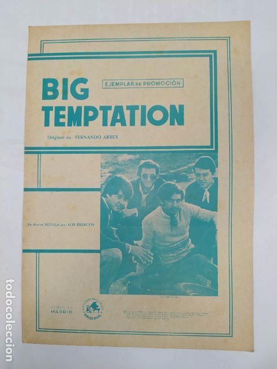Musical scores: PARTITURA BIG TEMPTATION. LOS BRINCOS. TDKR14
