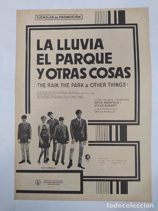 Musical scores: PARTITURA LA LLUVIA EL PARQUE Y OTRAS COSAS. THE COWSILLS. LETRA DE ARTIE KORNFELD. TDKR14