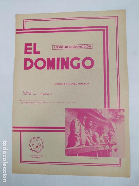 Musical scores: PARTITURA EL DOMINGO. LOS BRINCOS. MIGUEL MORALES. TDKR15