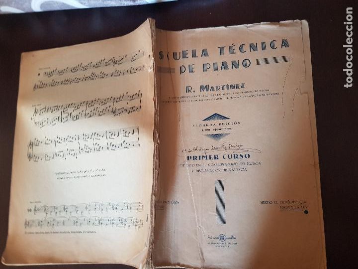 Partiture musicali: ESCUELA TECNICA DE PIANO PRIMER CURSO TIRADA 1.500 EJEMPLARES R.MARTINEZ
