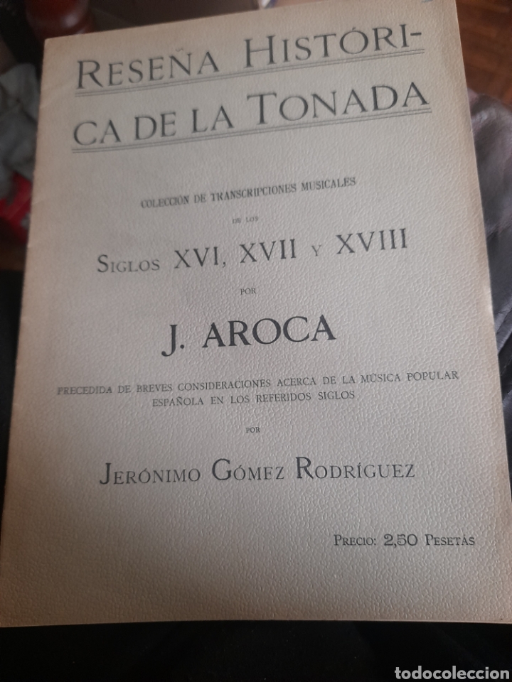Partiture musicali: Rese&ntilde;a hist&oacute;rica de la Tonada, por Jer&oacute;nimo G&oacute;mez Rodr&iacute;guez de 1913