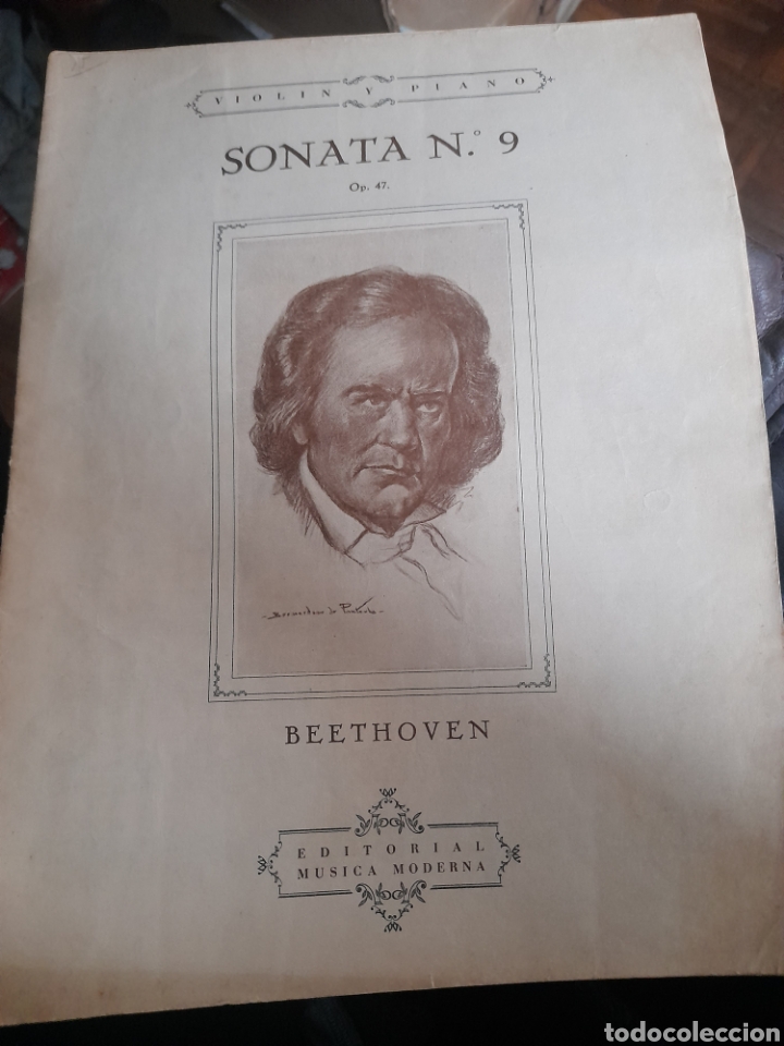 Partiture musicali: Antigua partitura, Sonata N 9, Beethoven, Editorial M&uacute;sica Moderna