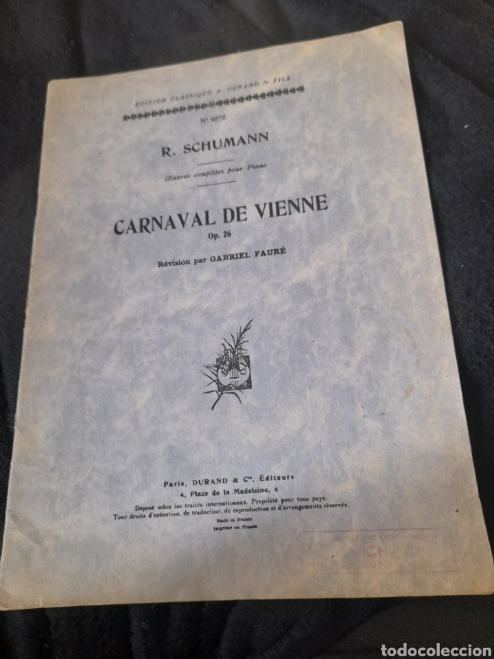 Partiture musicali: Antigua partitura, Carnaval de Vienne, edici&oacute;n de Francia