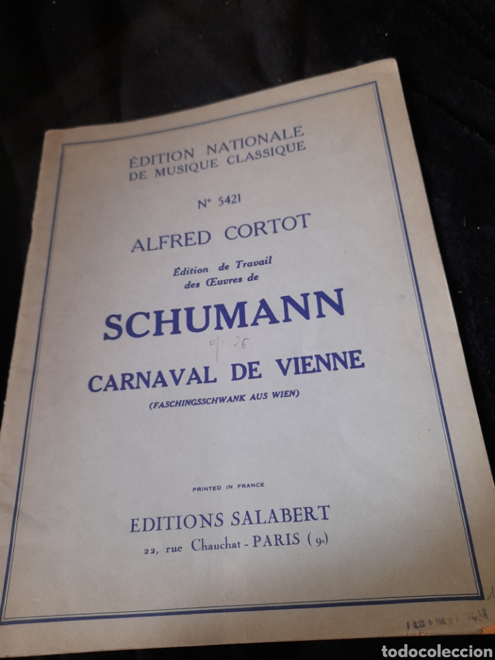 Partiture musicali: Schumann, Carnaval de Vienne, Edici&oacute;nws Salabert de 1947, tiene 41 p&aacute;ginas