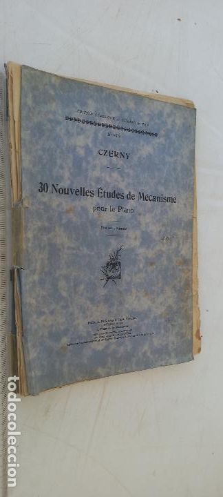 Partiture musicali: CZERNY. 30 NOUVELLES ETUDES DE MECANISME POUR LE PIANO. N&ordm; 9376. PARIS. A. DURAND & FILS EDITEURS