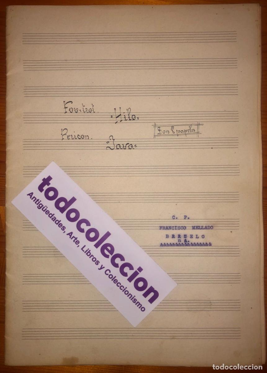Partituras musicales: PARTITURA MANUSCRITA- HILO- JAVA- FOX TROT- PERICON- Ca. 1930 - Foto 1