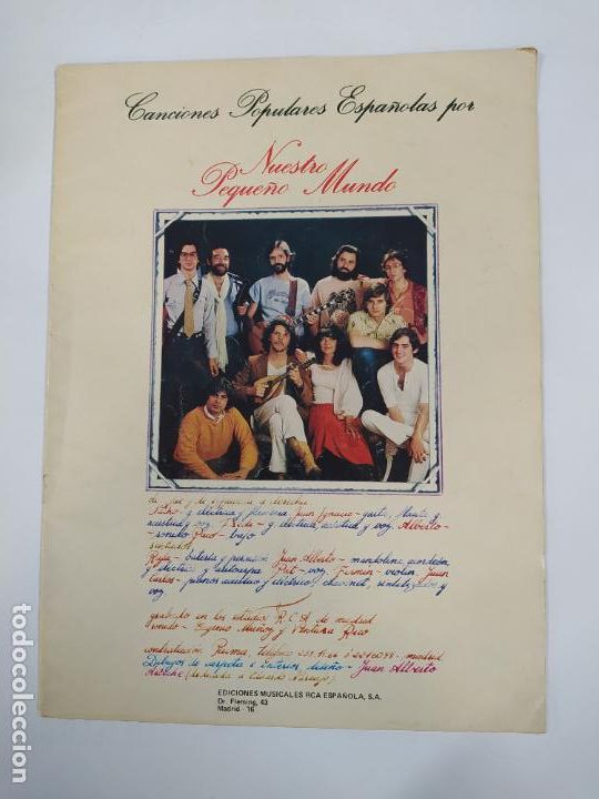 Musical scores: PARTITURA NUESTRO PEQUE&Ntilde;O MUNDO. CANCIONES POPULARES ESPA&Ntilde;OLAS. TDKR47