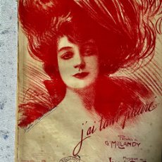 Partituras musicales: PARTITURA PIANO, J’AI TANT PLEURÉ, DE JOSEPH RICO. E. LACROIX, PARIS, 1907