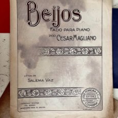 Partituras musicales: PARTITURA FADO BEIJOS, DE CESAR MAGLIANO. LETRA SALEMA VÁZQUEZ. ED. FERRERÍA, COIMBRA, 1916