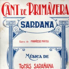 Partituras musicales: F. MATEU / T. SARAÑANA : CANT DE PRIMAVERA - SARDANA (MAGÍN GONZÁLEZ)