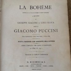Partituras musicales: LA BOHÈME, GIACOMO PUCCINI (BOLS 28)