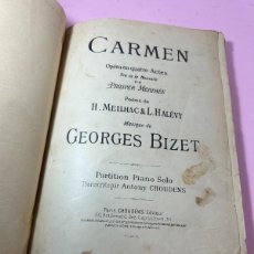 Partituras musicales: ANTIGUA PARTITURA CARMEN POR GEORGES BIZET