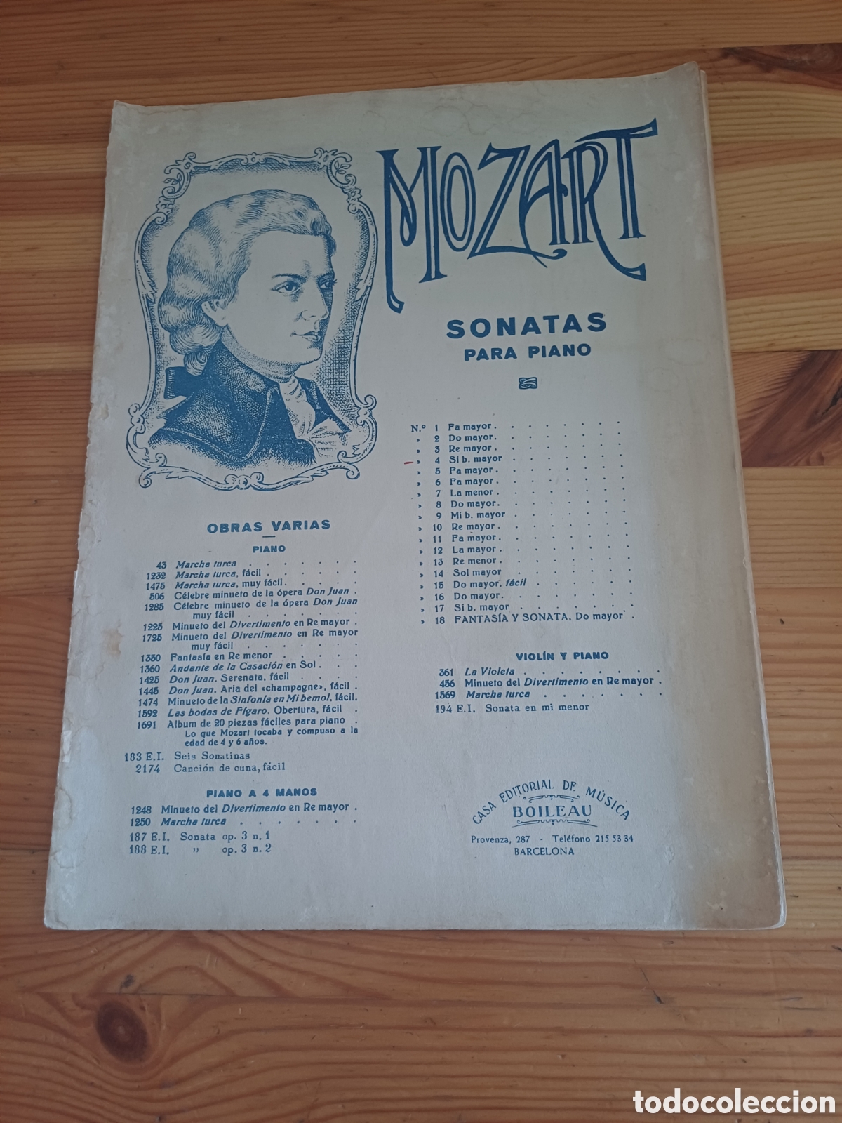 Partituras musicales: Mozart Sonatas para piano - Boileau Biblioteca del pianista