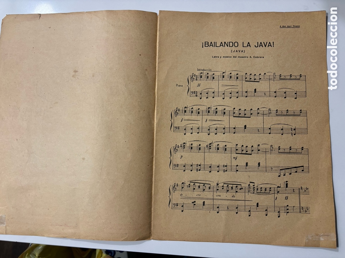 Partituras musicales: Antigua partitura bailando la Java A Cabrera - Foto 2