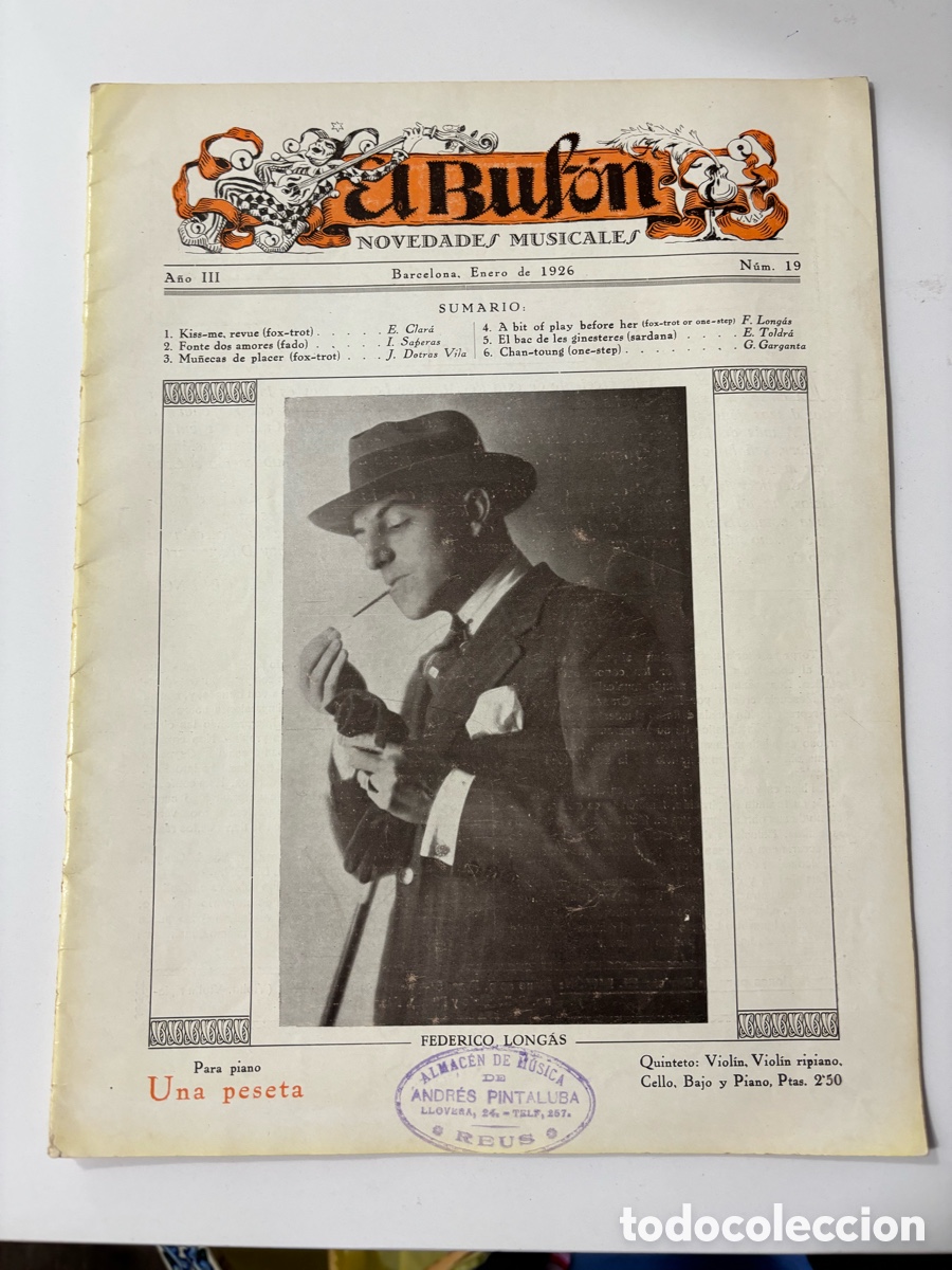 Partituras musicales: Revista el buf&oacute;n novedades musicales 1926 federico longas partituras mu&ntilde;ecas bac de les ginesteres
