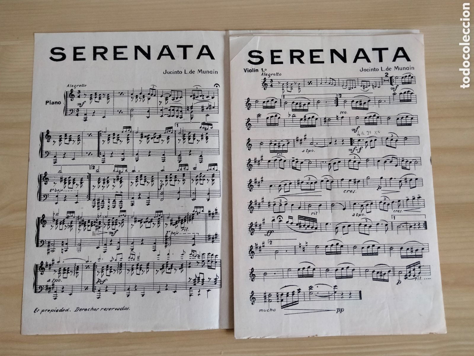 Partituras musicales: ANTIGUA PARTITURA &rdquo;SERENATA&rdquo;