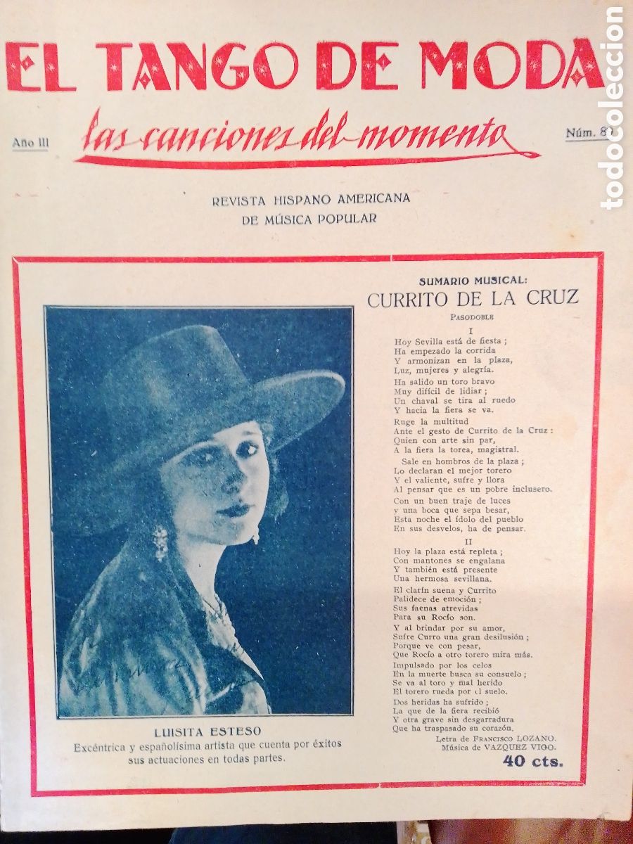 Partituras musicales: EL TANGO DE MODA. LAS CANCIONES DEL MOMENTO. A&Ntilde;O III. NUM.89. 1930