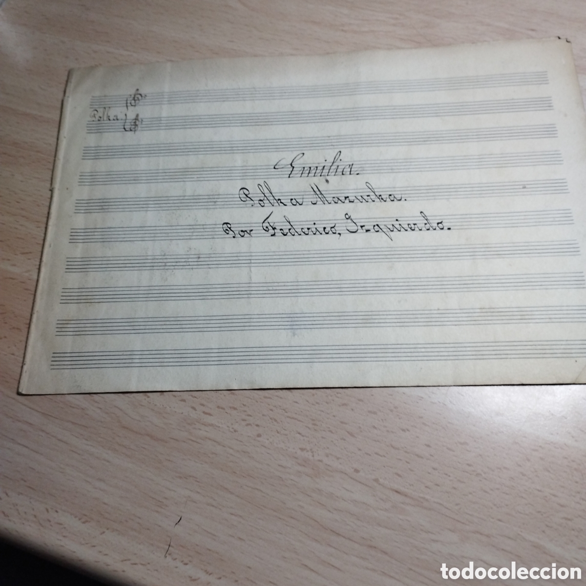 Partituras musicales: Partitura Manuscrita. Emilia. Polka Mazurca por Federico Izquierdo.n