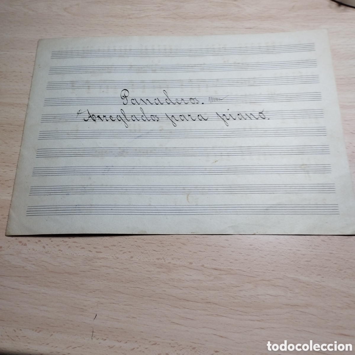 Partituras musicales: Partitura Manuscrita. Panaderos. Arreglos para piano.