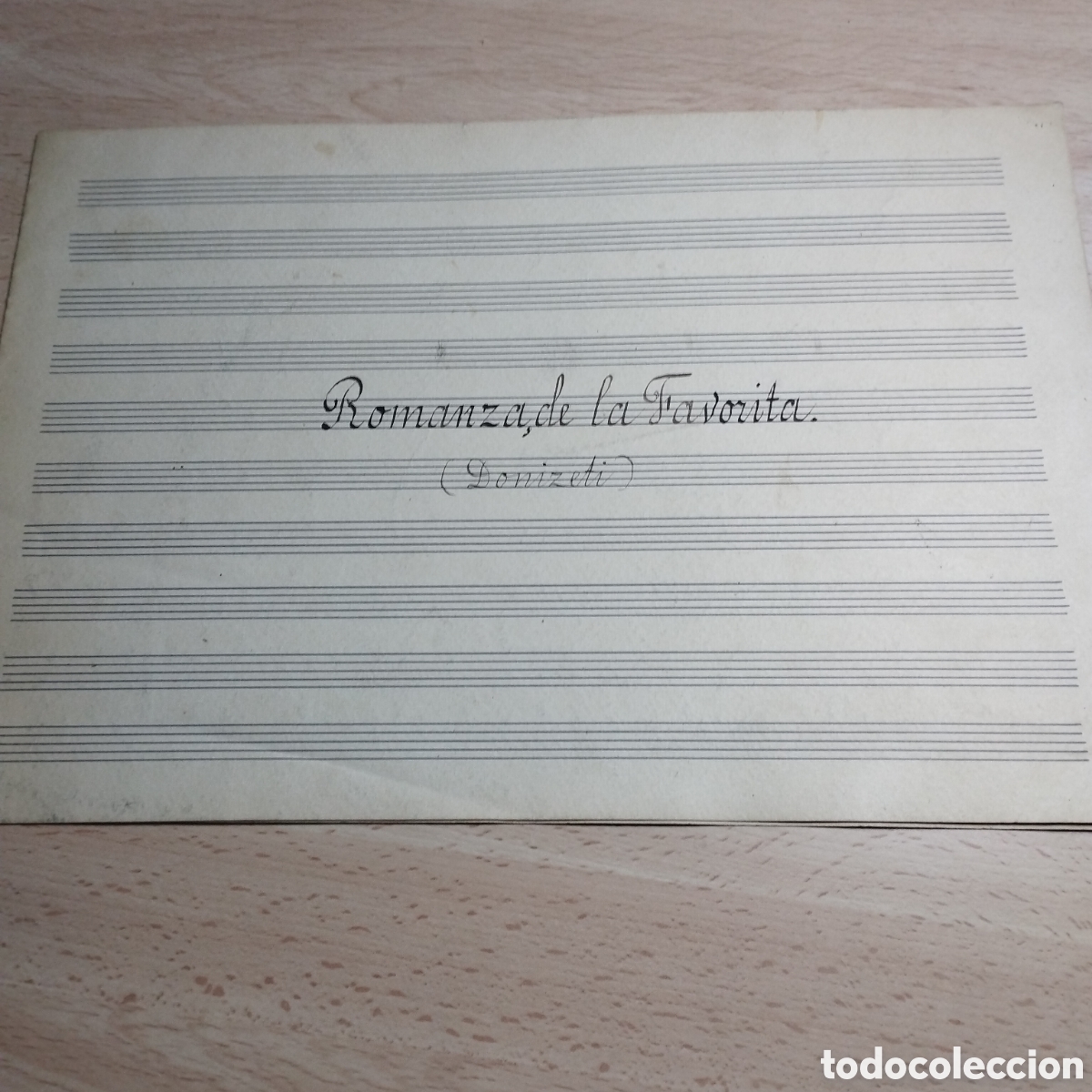 Partituras musicales: Partitura Manuscrita. Romanza de la Favorita. Donizetti.