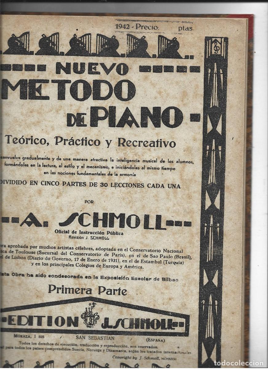 Partituras musicales: NUEVO METODO DE PIANO TEORICO PRACTICO Y RECREATIVO, POR A. SCHMOLL