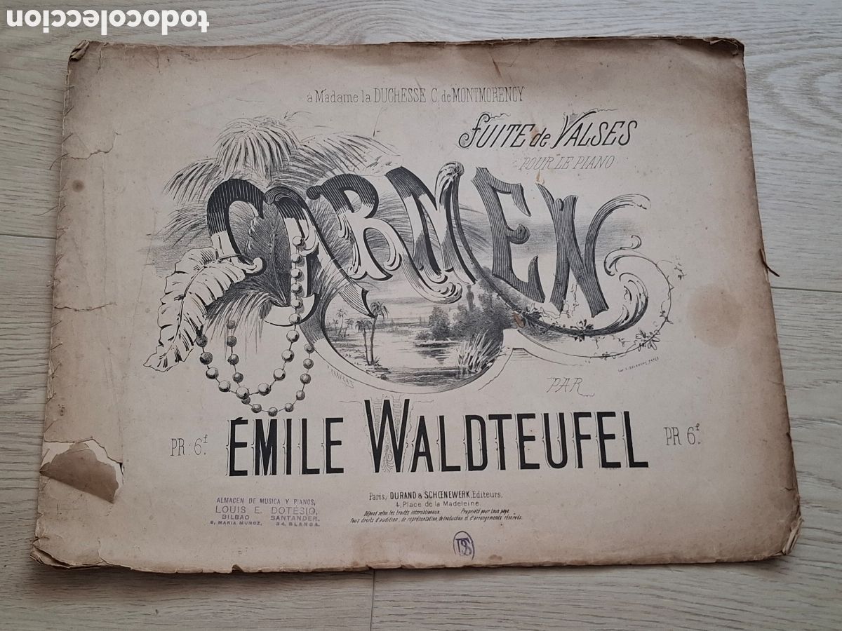 Partituras musicales: Carmen, suite de valses pour le piano de Emile Waldteufel