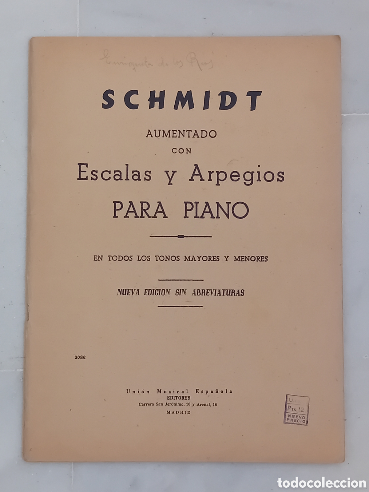 Partituras musicales: PARTITURA PARA PIANO SCHMIDT A&Ntilde;OS 50