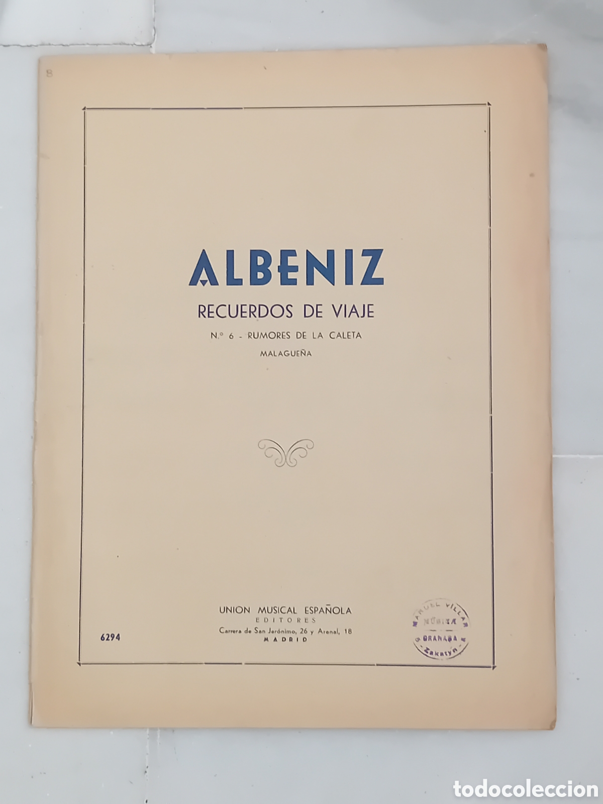 Partituras musicales: PARTITURA ALBENIZ A&Ntilde;OS 50
